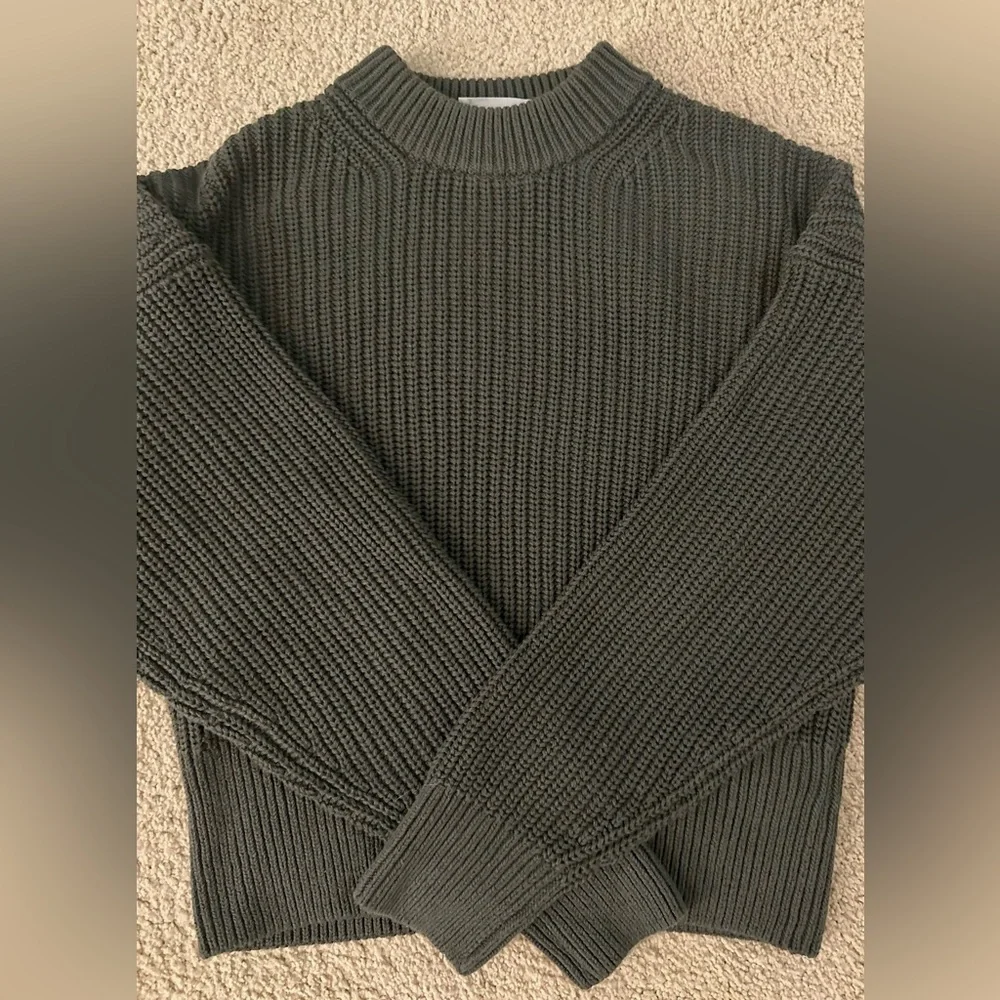 Everlane Women's Crew Neck Sweater - Dark Green - Picture 1 of 3